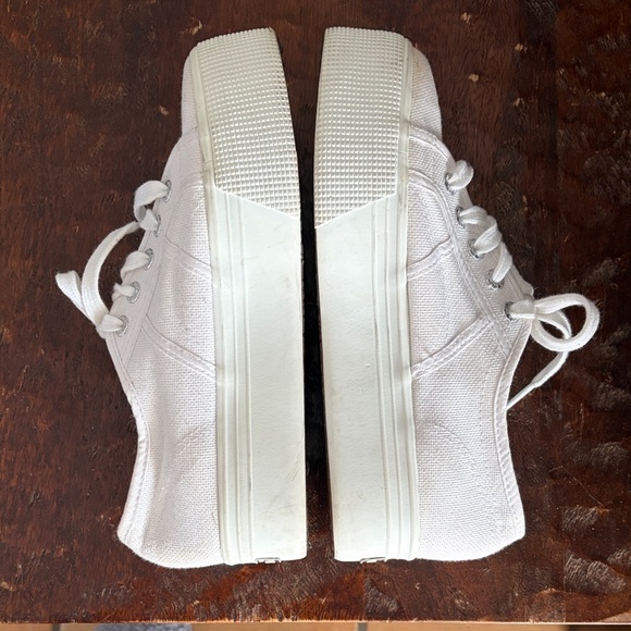 Superga Women's White Canvas Platform Sneakers size 37 - Picture 4 of 5